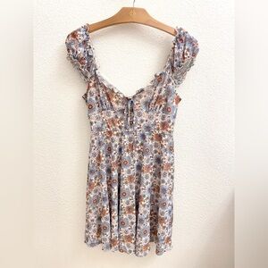 DRY GOODS Originality Floral Puff Sleeve Mini Dress
